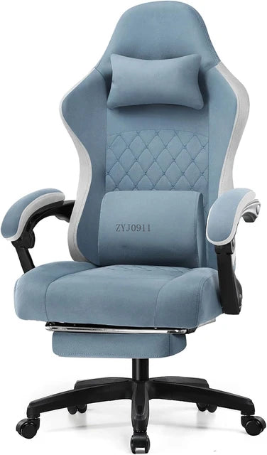 Gaming Chair, Computer Office Chair with Pocket Spring Cushion, Linkage Armrests and Footrest, High Back Ergonomic