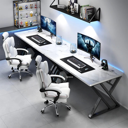 Home Double Long Computer Desks Office Furniture Desktop E-sports Gaming Tables Bedroom Simple Office Desk Student Study Table