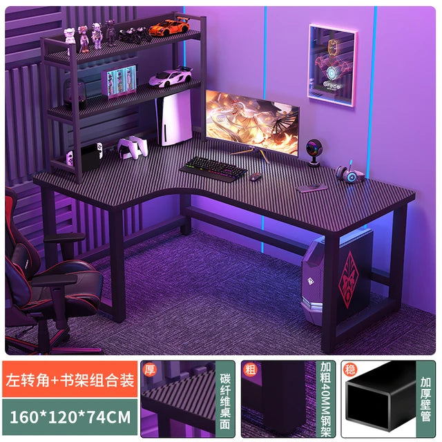 Modern Corner Gaming Table Desktop Computer Desks Home Bedroom Workbench Writing Desks Gaming Desk Bookshelves Computer Table U