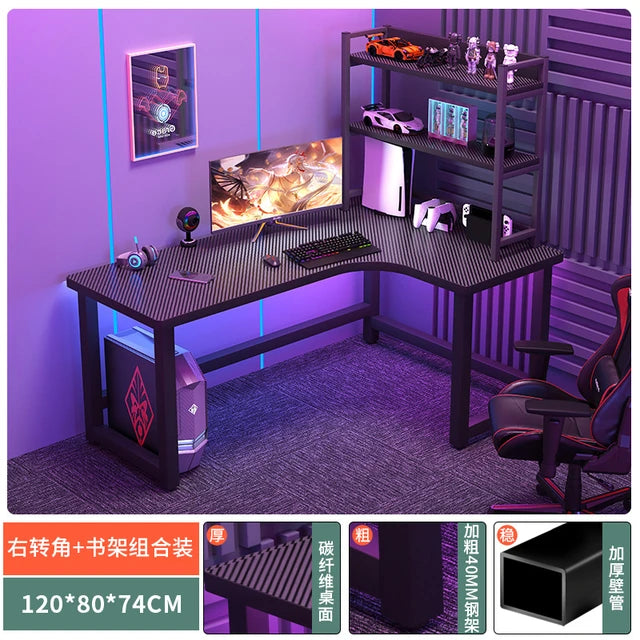 Modern Corner Gaming Table Desktop Computer Desks Home Bedroom Workbench Writing Desks Gaming Desk Bookshelves Computer Table U