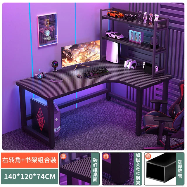 Modern Corner Gaming Table Desktop Computer Desks Home Bedroom Workbench Writing Desks Gaming Desk Bookshelves Computer Table U