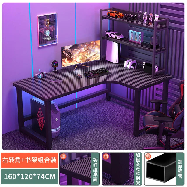 Modern Corner Gaming Table Desktop Computer Desks Home Bedroom Workbench Writing Desks Gaming Desk Bookshelves Computer Table U