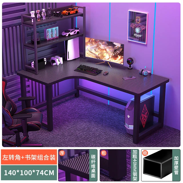 Modern Corner Gaming Table Desktop Computer Desks Home Bedroom Workbench Writing Desks Gaming Desk Bookshelves Computer Table U