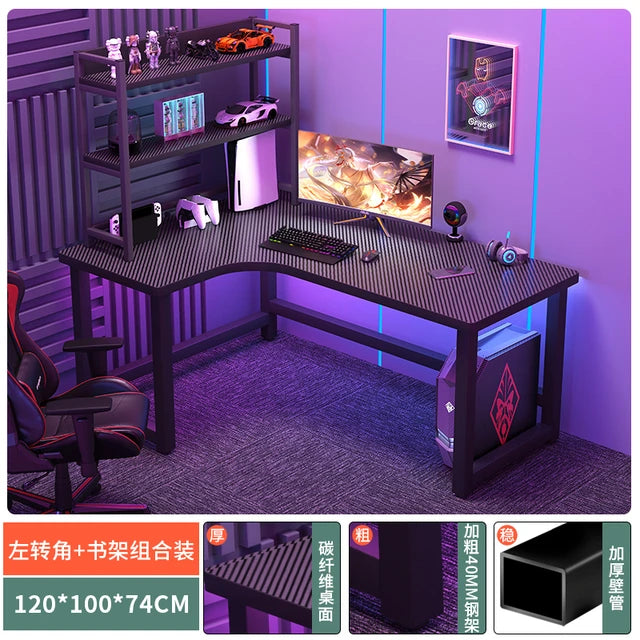 Modern Corner Gaming Table Desktop Computer Desks Home Bedroom Workbench Writing Desks Gaming Desk Bookshelves Computer Table U