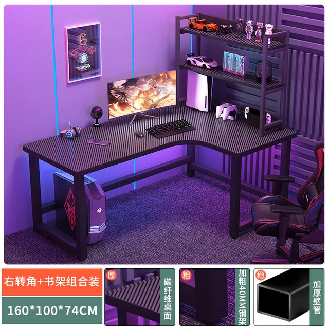 Modern Corner Gaming Table Desktop Computer Desks Home Bedroom Workbench Writing Desks Gaming Desk Bookshelves Computer Table U