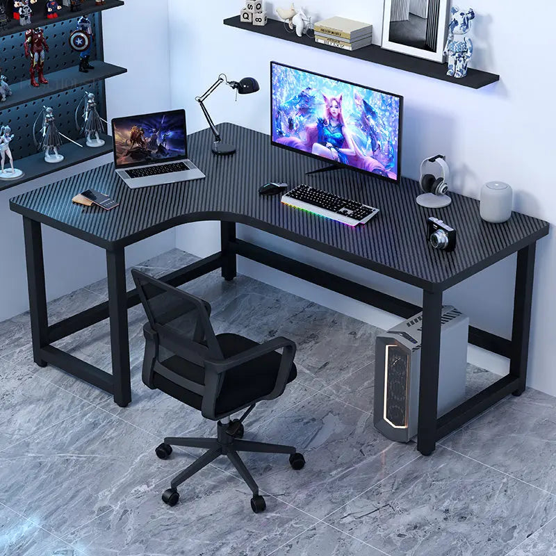 Modern Corner Gaming Table Desktop Computer Desks Home Bedroom Workbench Writing Desks Gaming Desk Bookshelves Computer Table U