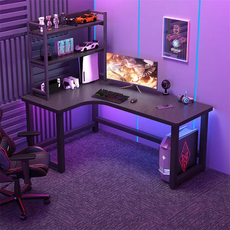 Modern Corner Gaming Table Desktop Computer Desks Home Bedroom Workbench Writing Desks Gaming Desk Bookshelves Computer Table U